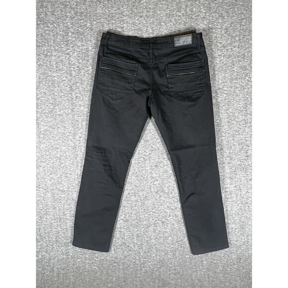 Fried Denim Jeans Mens Size 34x30 Slim Stretch Fit Distressed Ripped Black‎ - Picture 7 of 8